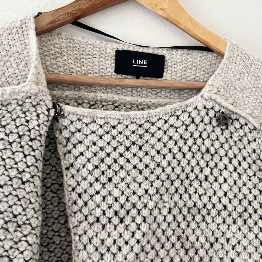 LINE The Label Wool Mohair Cardigan Grey Asymmetrical Knit Medium - Picture 5 of 9